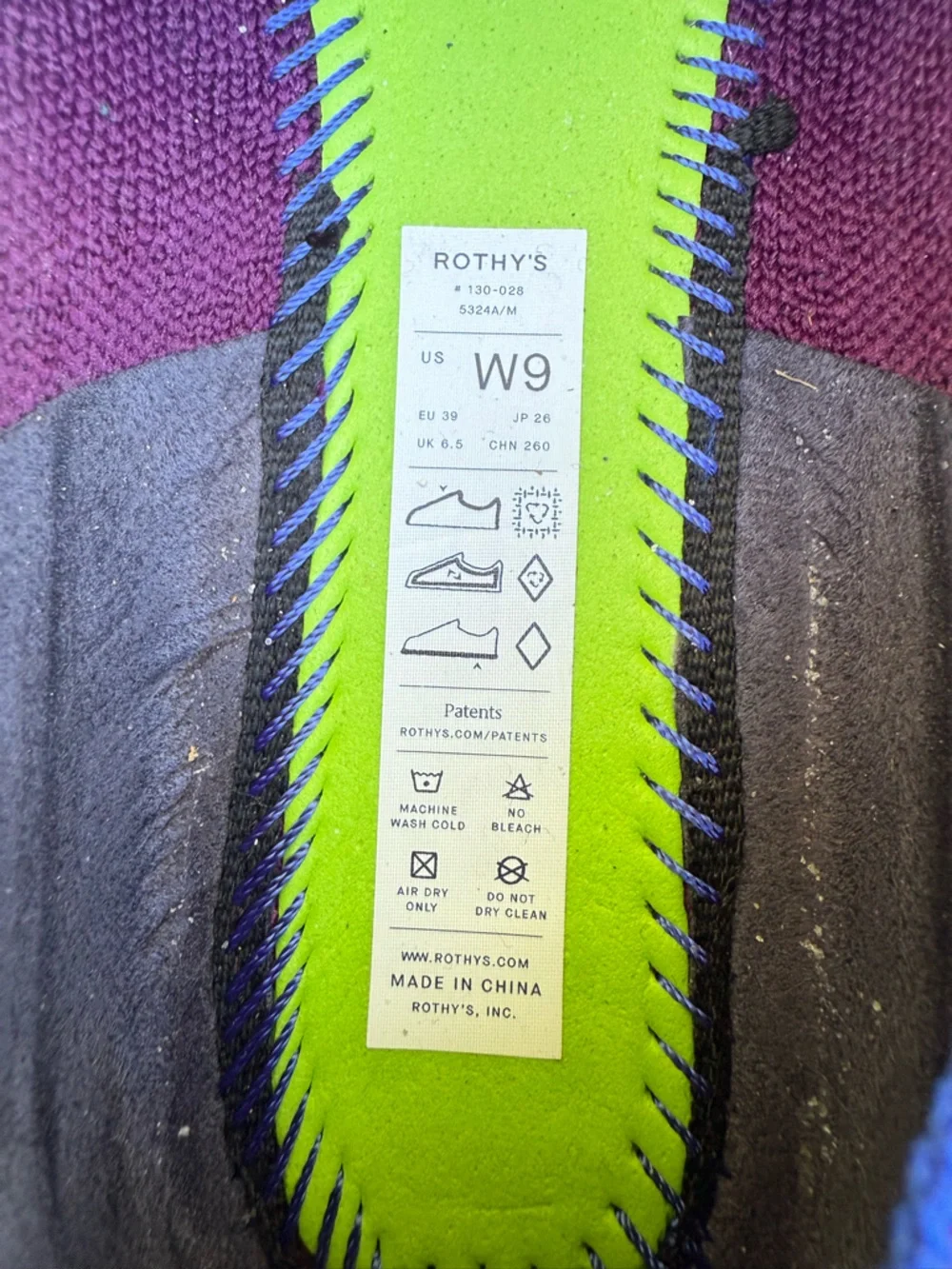 Rothy's The Almond Loafer in Quilted Plum. - Picture 12 of 12